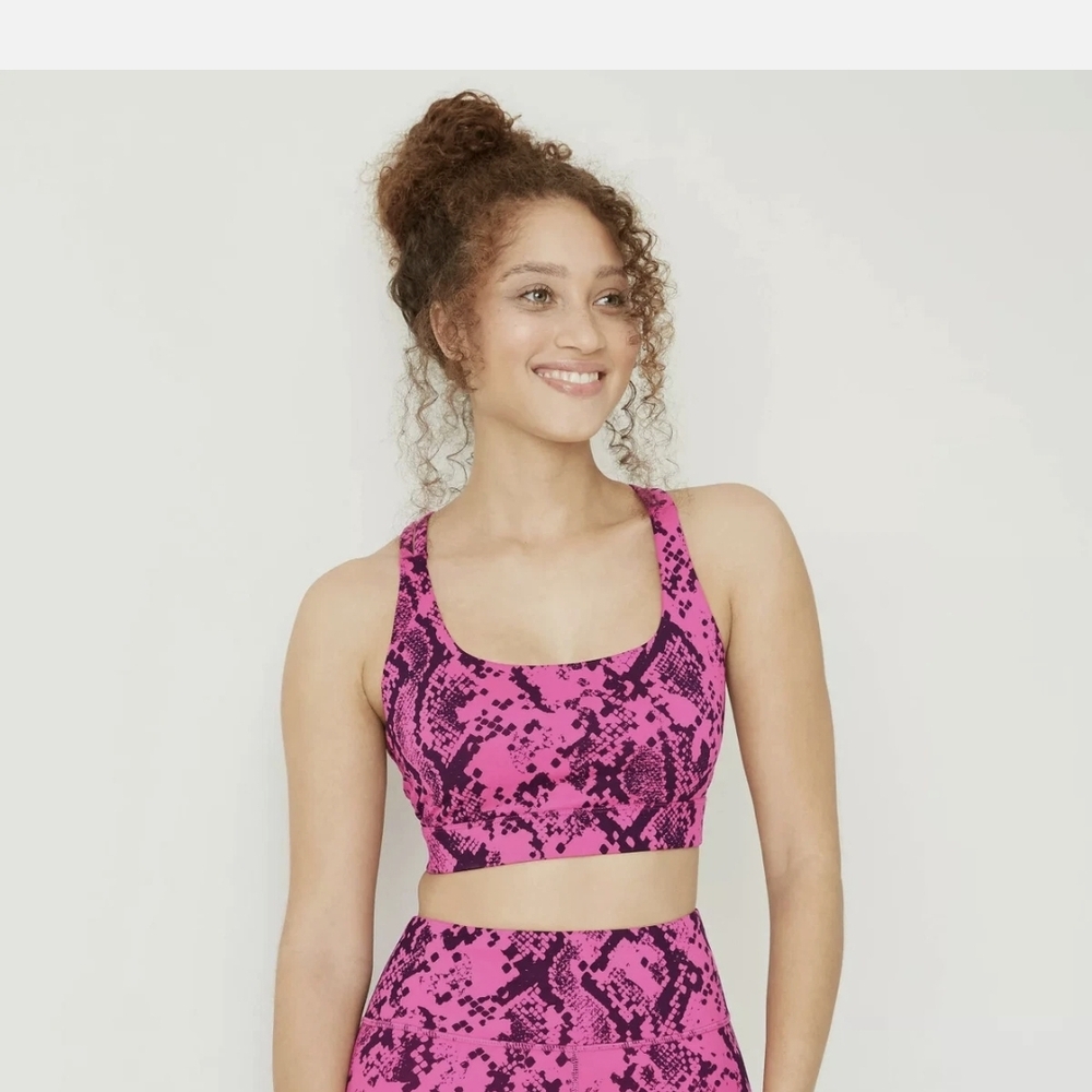 Joy Lab Pink Snake Print Sports Bra